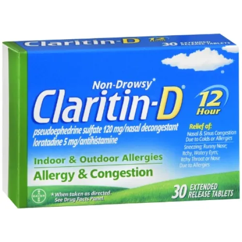 Loratadine and pseudoephedrine sulfate - 12 Hour (Claritin-D)