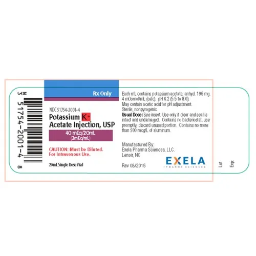 POTASSIUM K+ ACETATE 40 mEq/20ml