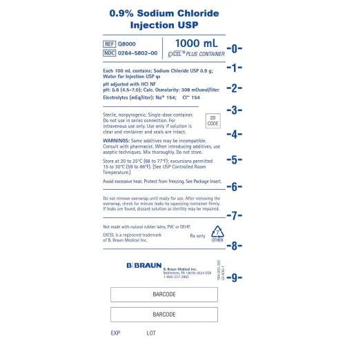 Sodium Chloride 0.9% Injection 1000ml- 12s